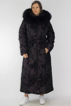 Пальто Зимнее W1072  Фиолетовый